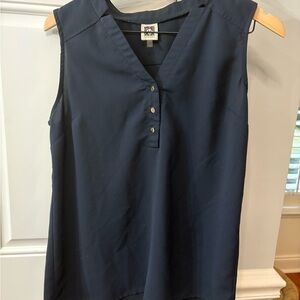 LAST WEEK Anne Klein Midnight Blue Sleeveless Blouse